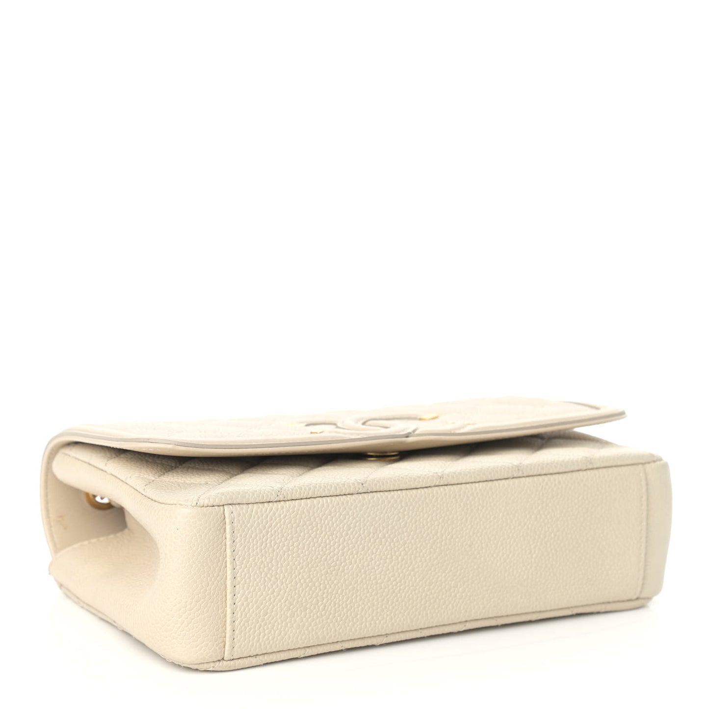 Caviar Quilted Small CC Filigree Flap Light Beige