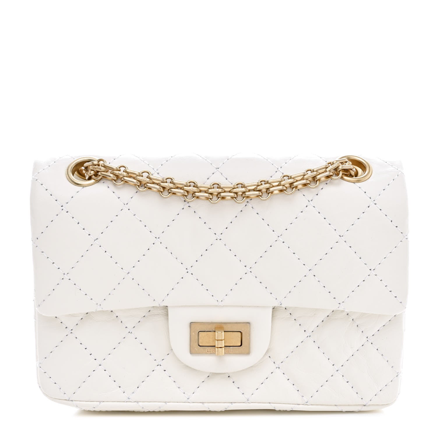 Chanel Aged Calfskin Quilted 2.55 Reissue Mini Flap White 1 of 11