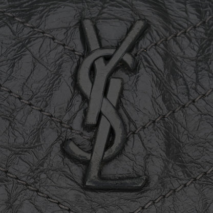 Saint Laurent Crinkled Calfskin Matelasse Monogram Baby Niki Chain Satchel Storm 13 of 13