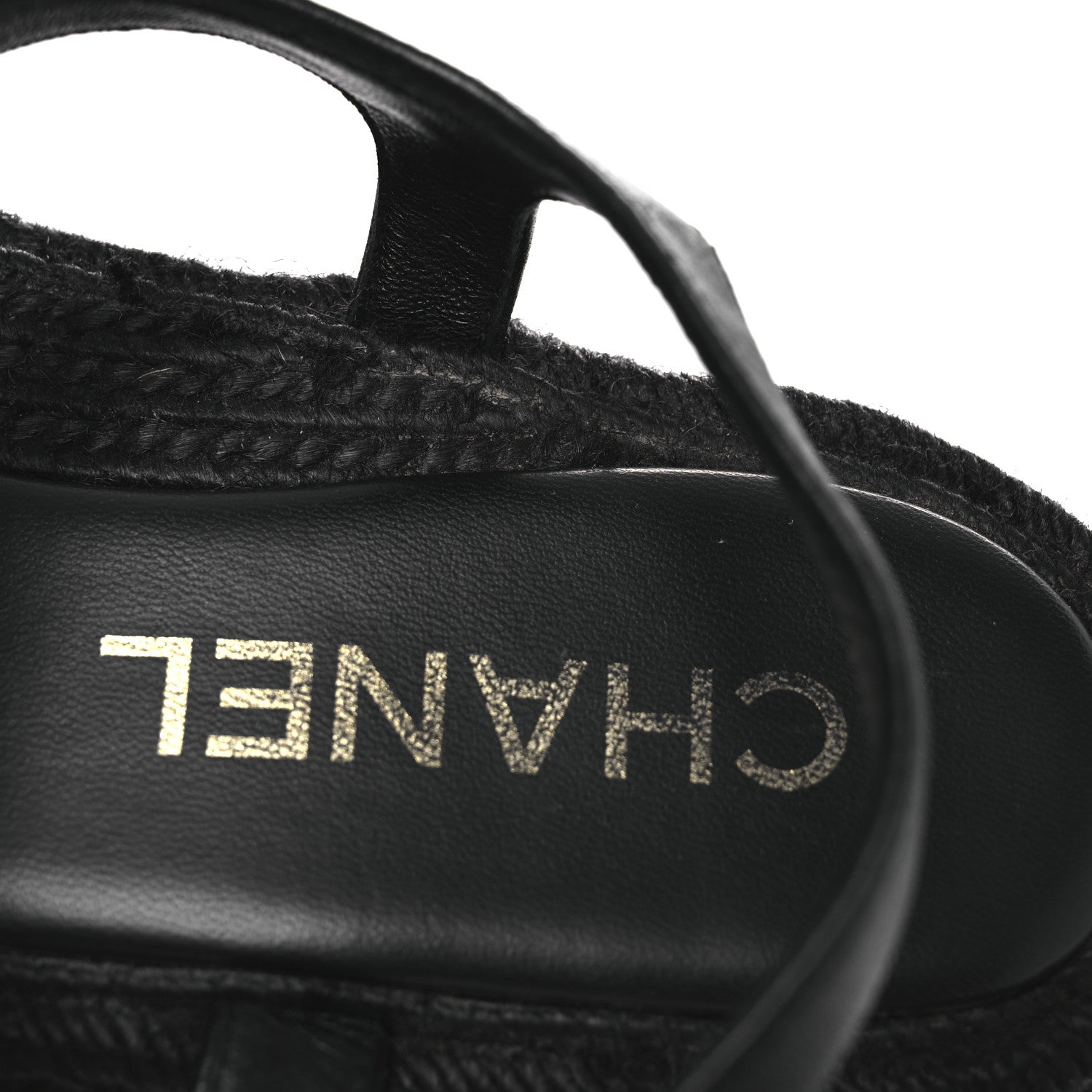 Chanel Lambskin Espadrille Sandals 38 Black 14 of 14