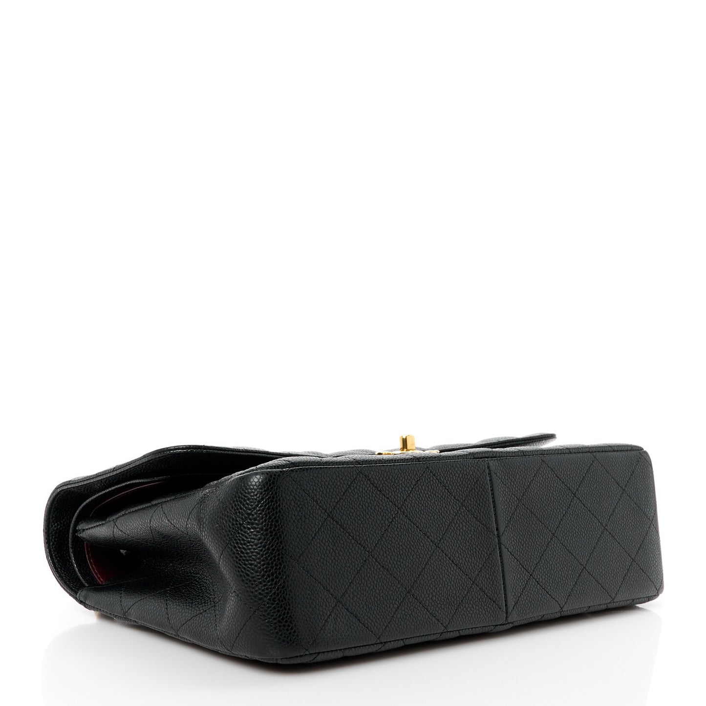 Caviar Quilted Jumbo Double Flap Black