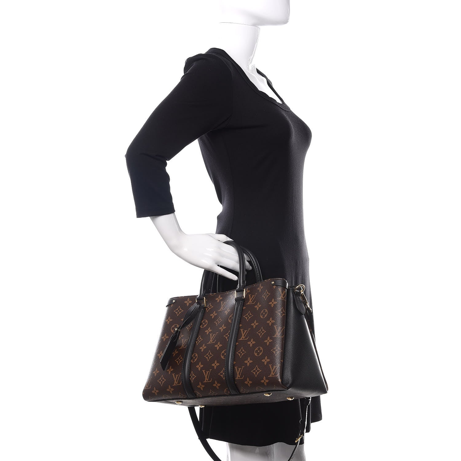 Louis Vuitton Monogram Soufflot MM Black 3 of 10