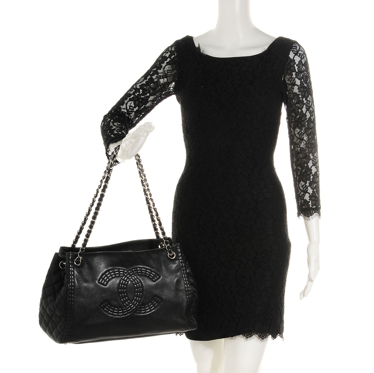 Calfskin Coco Bengal Open Accordion Tote Black