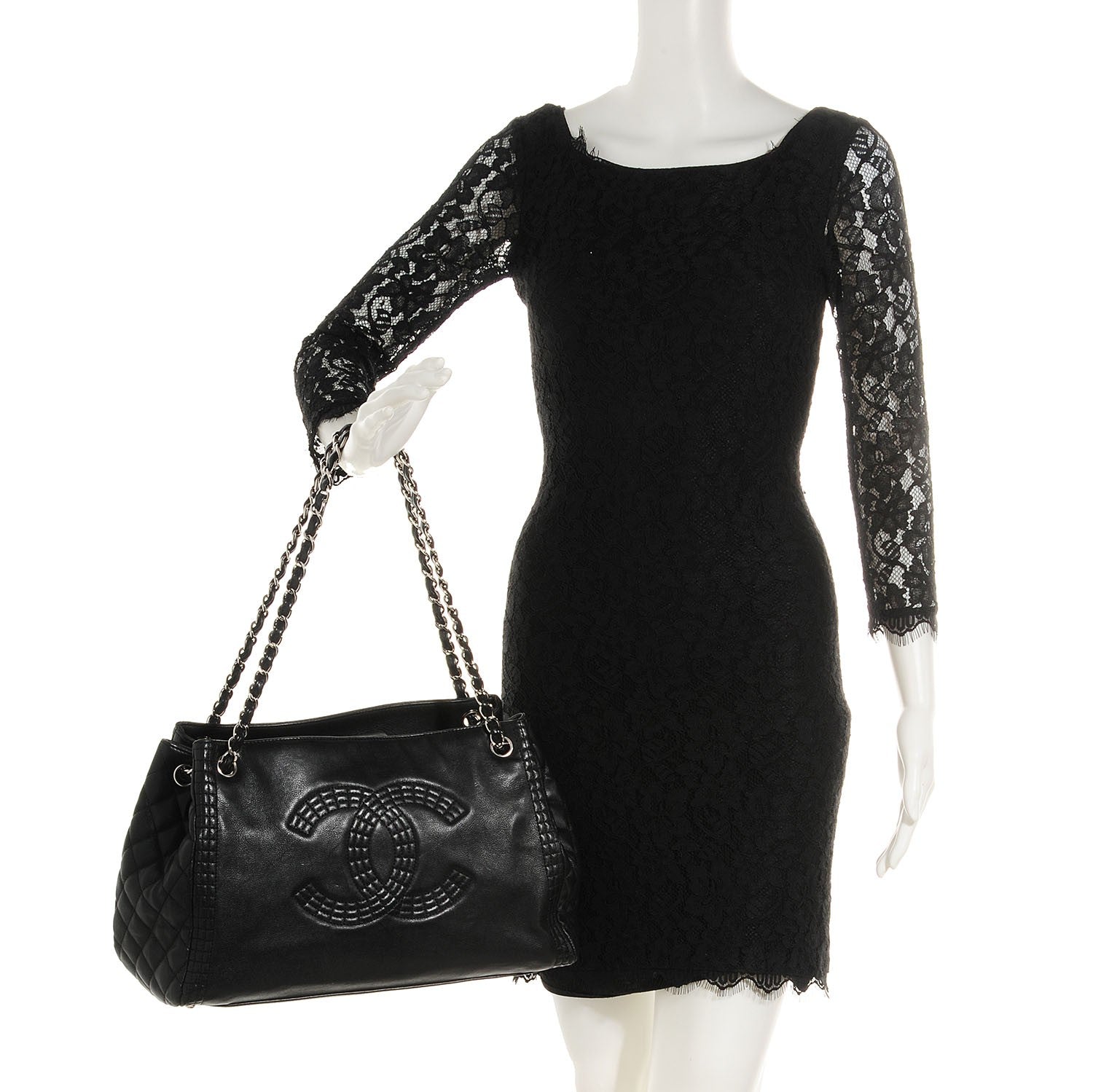 Chanel Calfskin Coco Bengal Open Accordion Tote Black 2 of 8