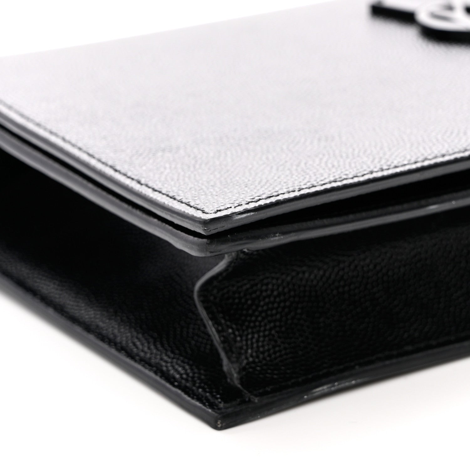Saint Laurent Grain De Poudre Classic Monogram Kate Clutch Black 10 of 11
