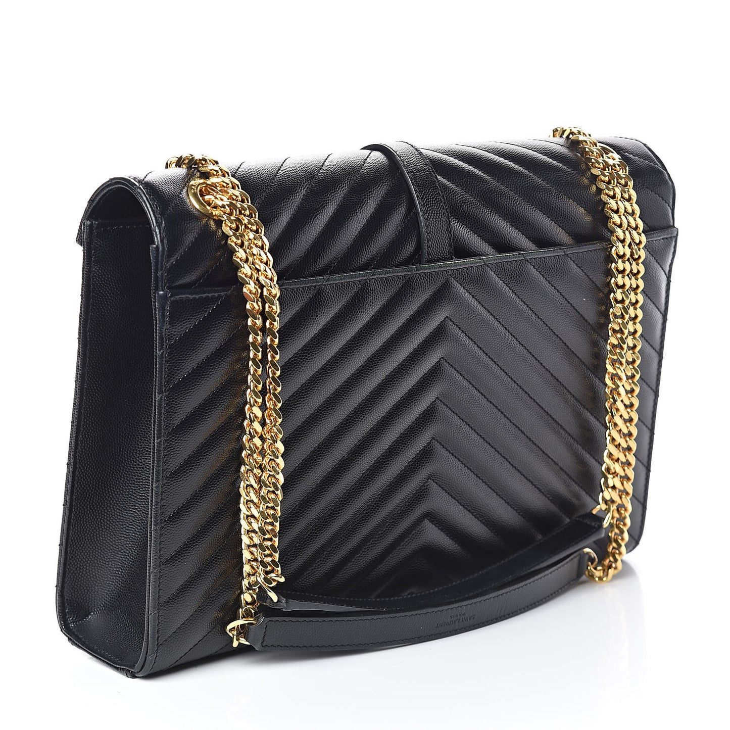 Grain De Poudre Matelasse Chevron Large Monogram Satchel Black