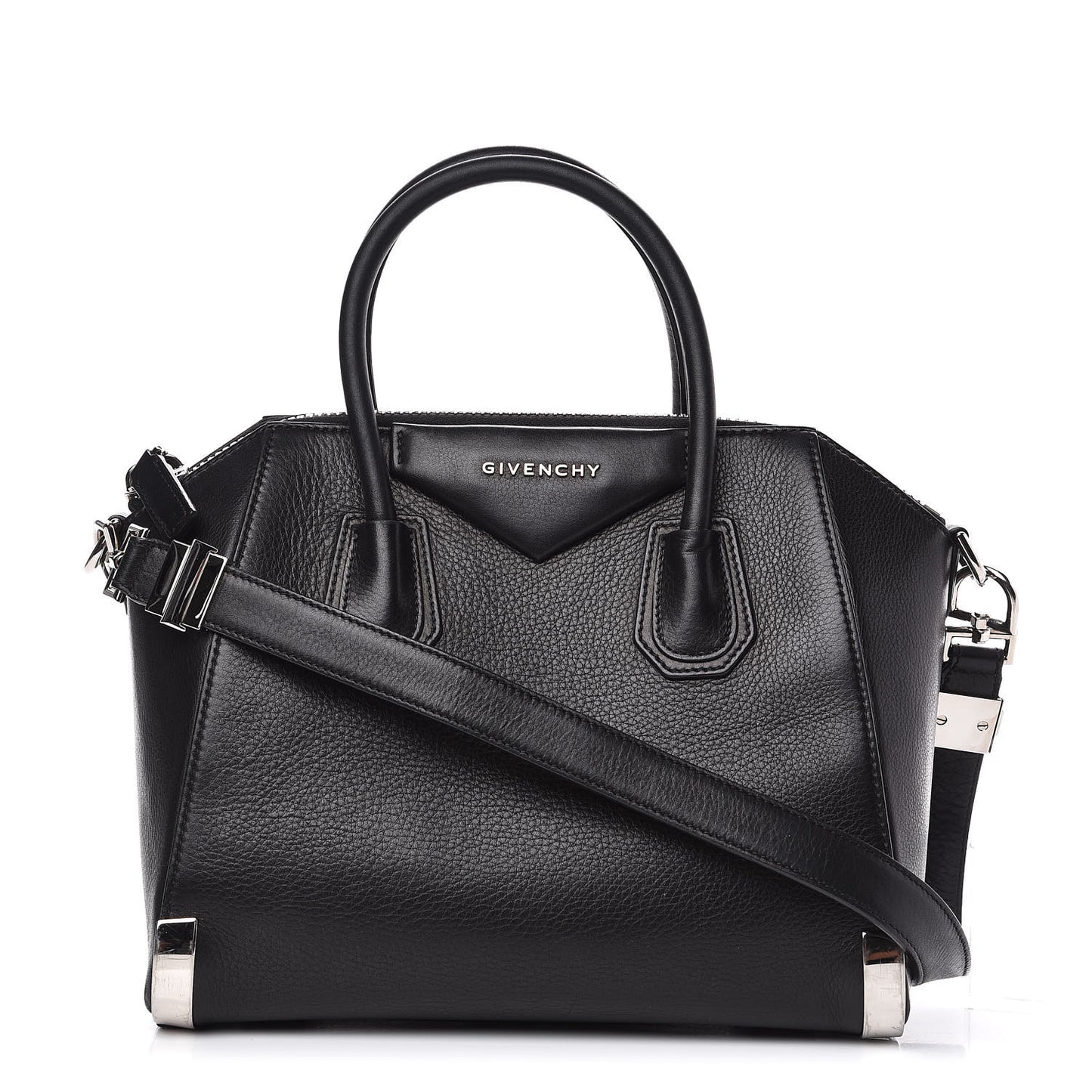 Sugar Goatskin Small Metal Corner Antigona Black