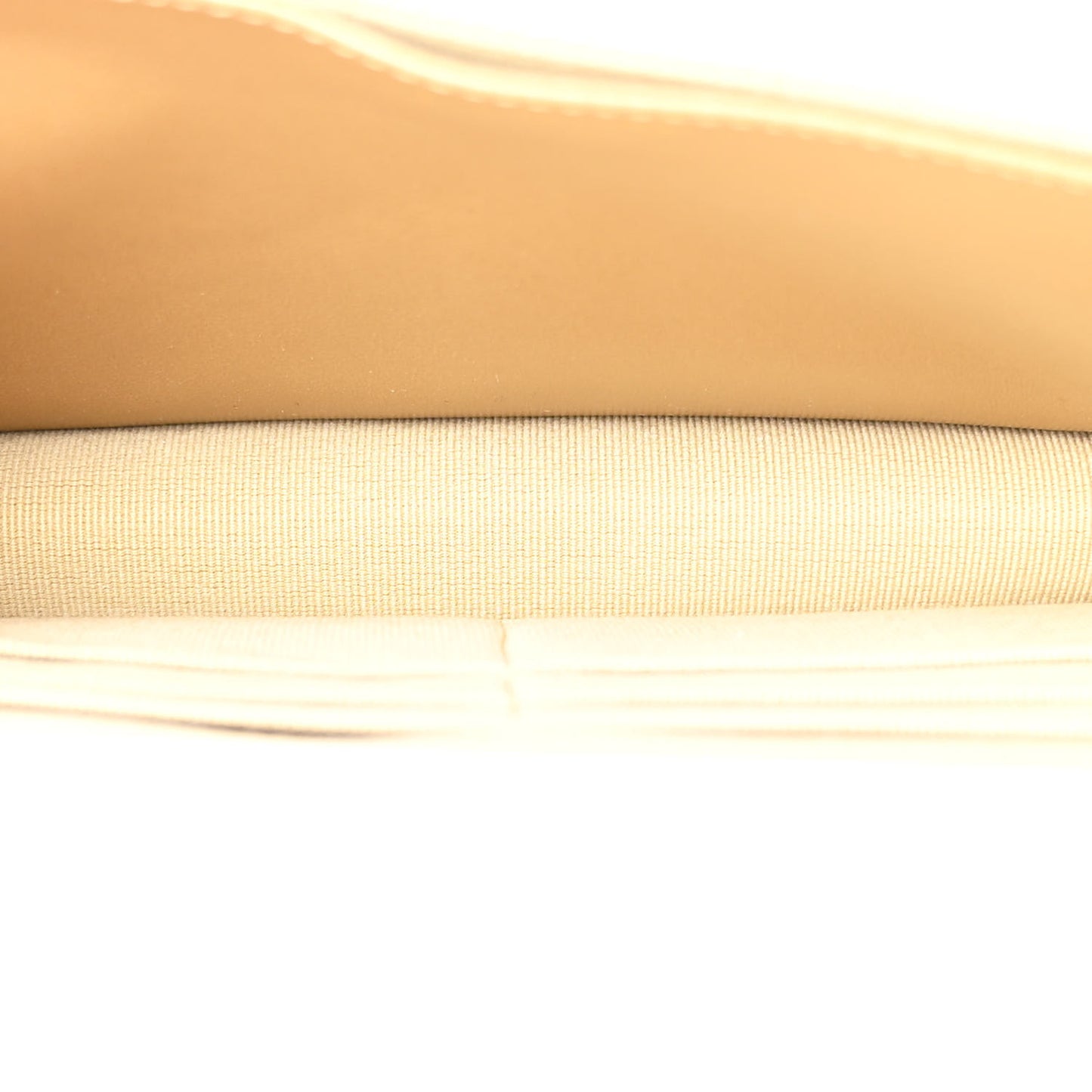 Lambskin Quilted CC Pearl Crush Wallet on Chain WOC Light Beige