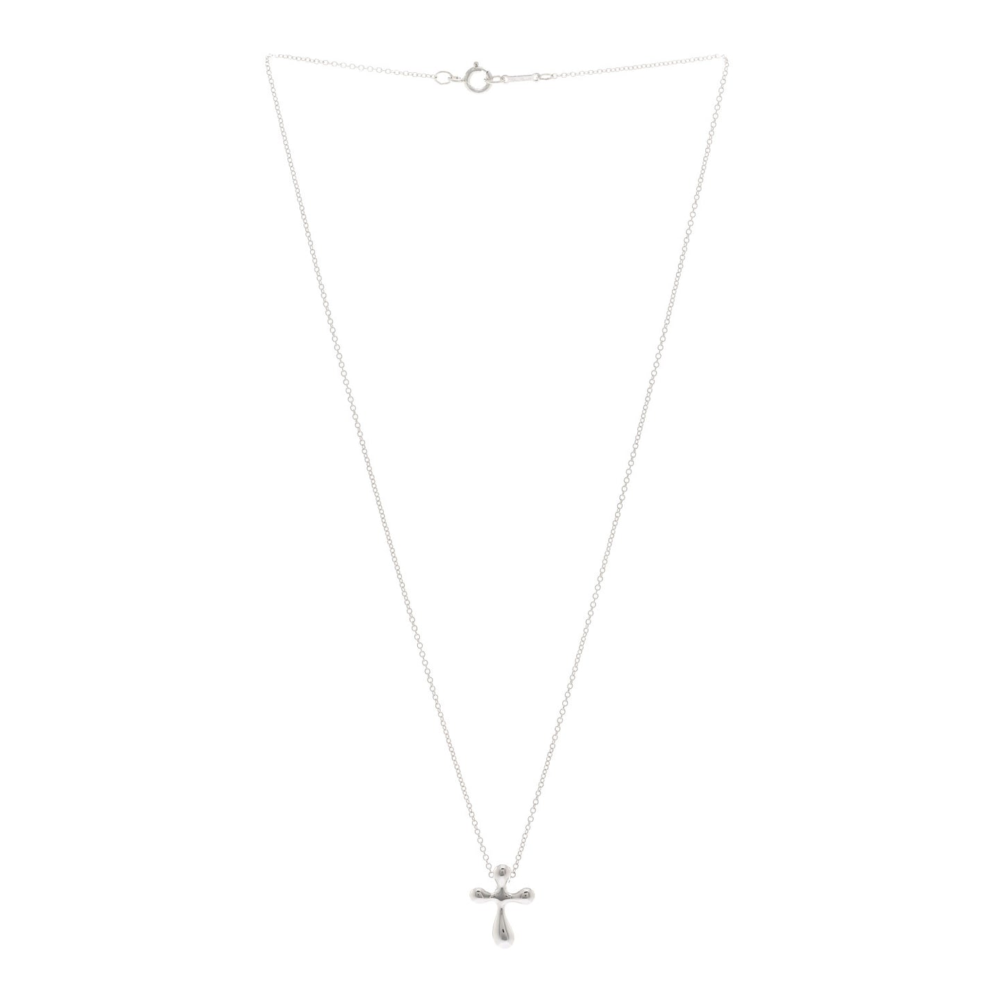 Sterling Silver 12mm Elsa Peretti Cross Pendant Necklace