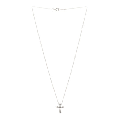 Tiffany Sterling Silver 12mm Elsa Peretti Cross Pendant Necklace 3 of 4