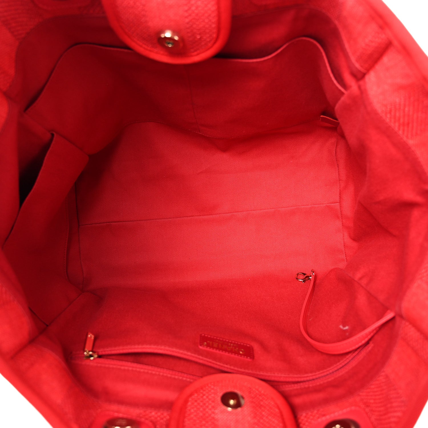Chanel Mixed Fibers Striped Medium Deauville Tote Red 5 of 11