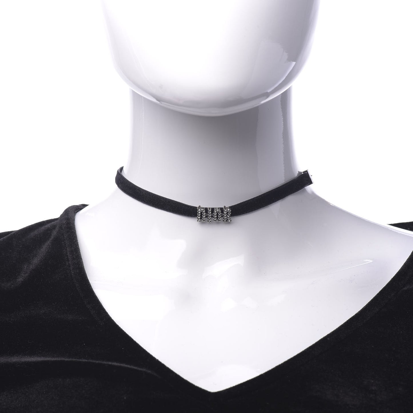 Velvet Crystal DIOR Choker Necklace Black