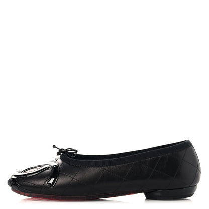 Chanel Lambskin Quilted Cambon Ballerina Flats 36.5 Black 1 of 10