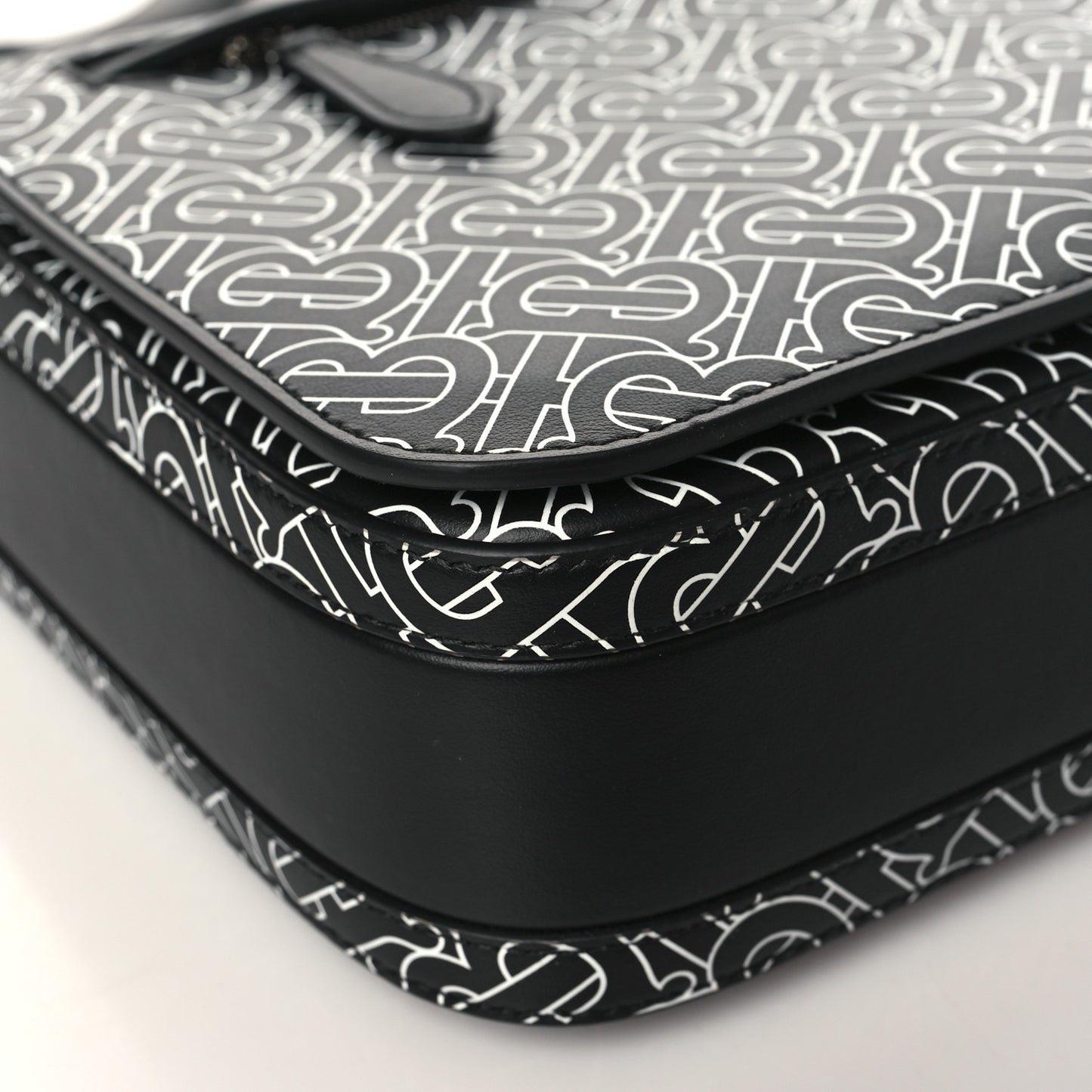Calfskin Monogram TB Print Messenger Bag Black White