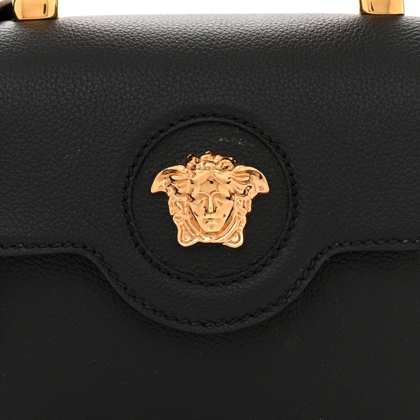 Grained Calfskin Mini La Medusa Bag Black