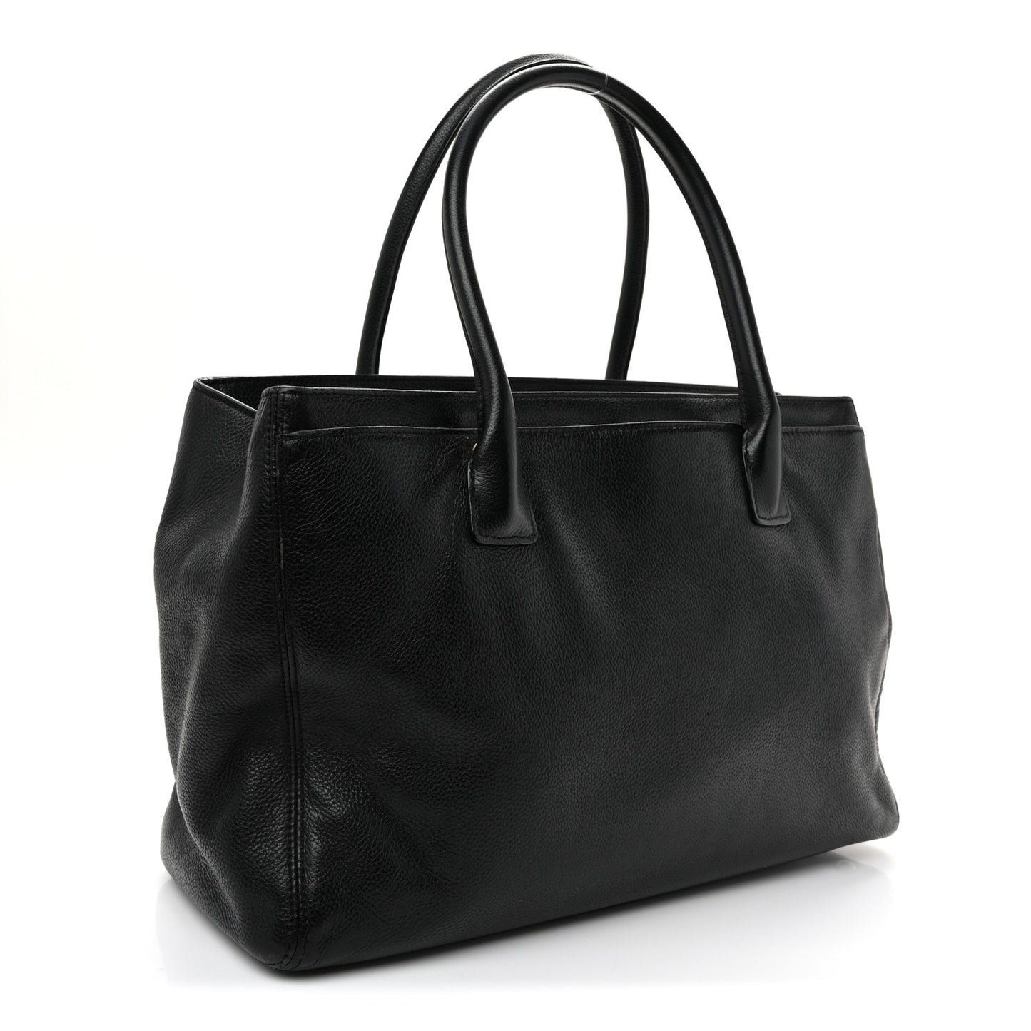 Calfskin Cerf Executive Shopper Tote Black
