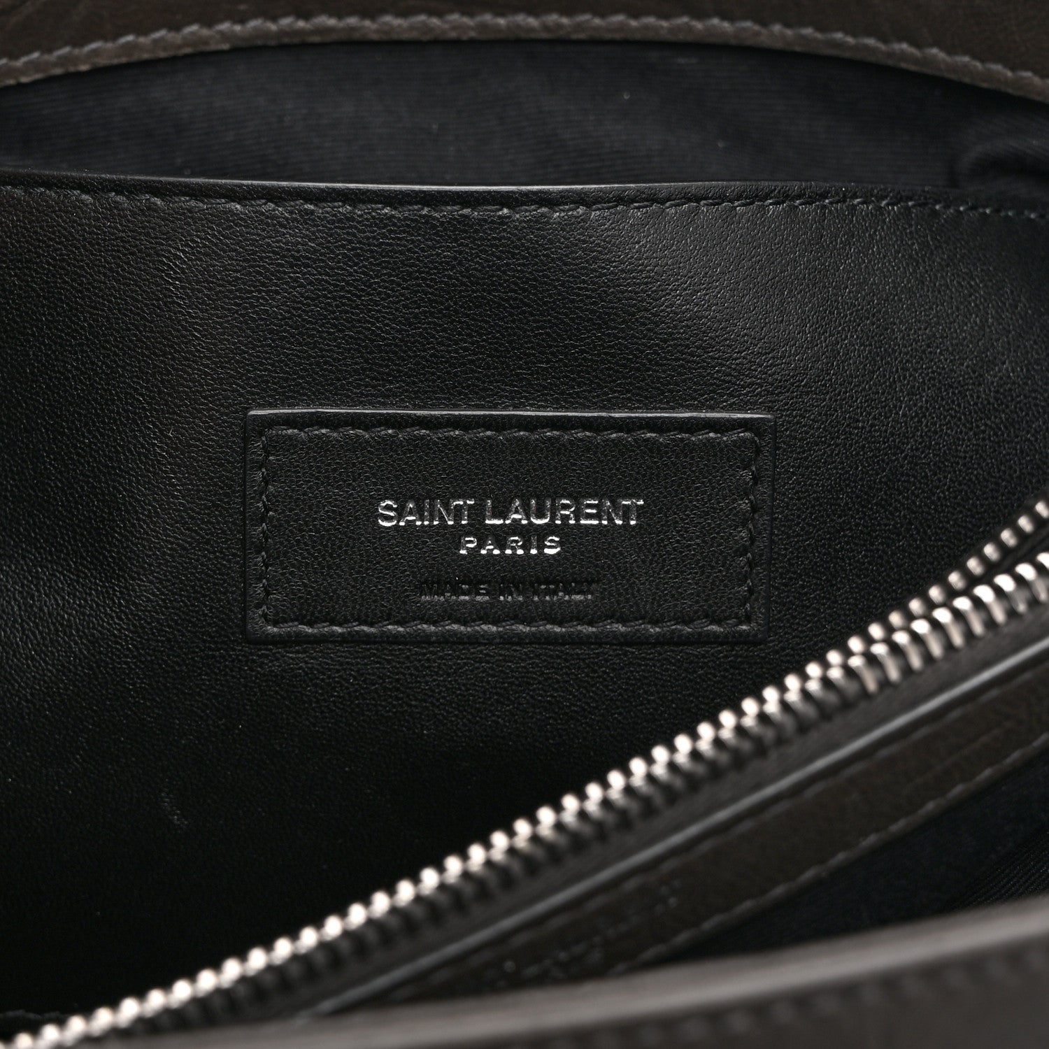 Saint Laurent Calfskin Crocodile Embossed Medium West Hollywood Monogram Fold-Over Earth 6 of 10