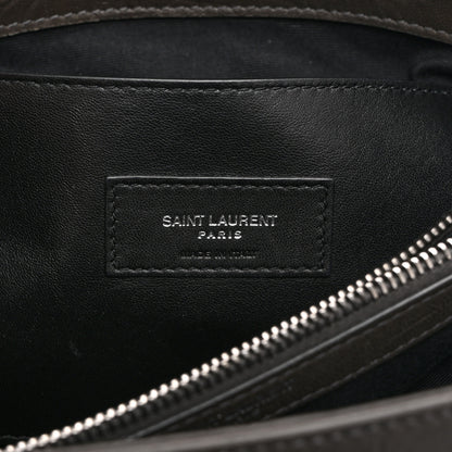 Saint Laurent Calfskin Crocodile Embossed Medium West Hollywood Monogram Fold-Over Earth 6 of 10