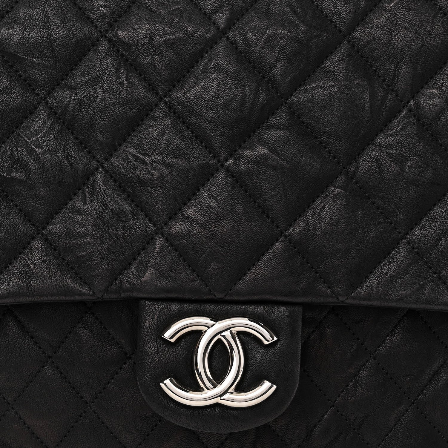 Chanel Washed Lambskin Quilted Maxi Chain Around Flap Black 8 of 10