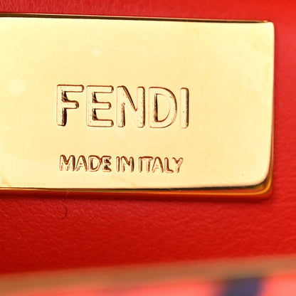 Fendi Nappa Marble Mini Peekaboo Iconic Satchel Rosso Multicolor 7 of 10