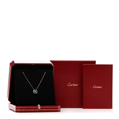 Cartier 18K Pink Gold Diamond Malachite XS Amulette de Cartier Pendant Necklace 4 of 4