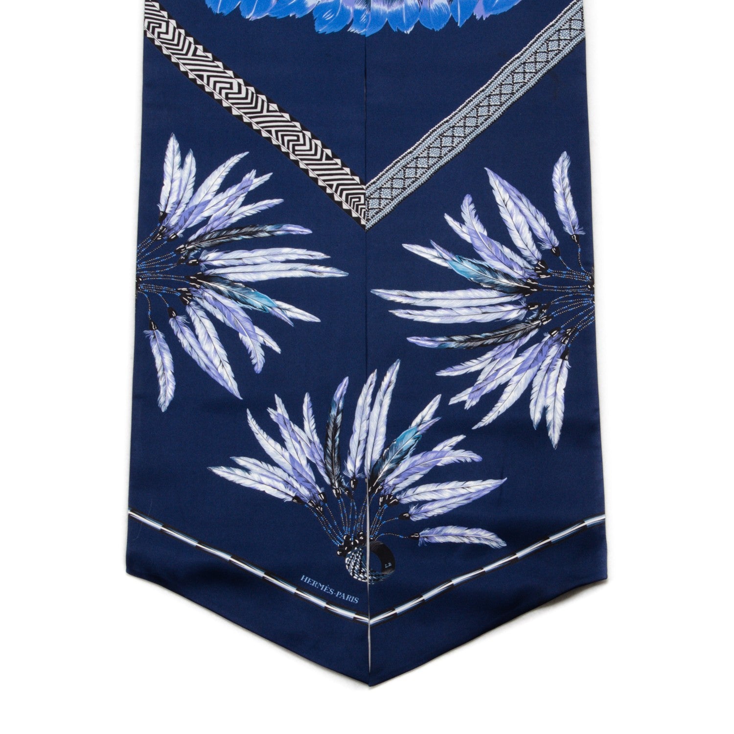 Hermes Silk Brazil Maxi Twilly Marine Bleu Roy Lavande 3 of 7