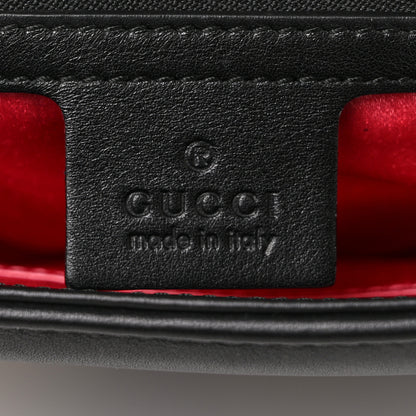 Gucci Calfskin Matelasse Medium GG Marmont Shoulder Bag Black White 6 of 9