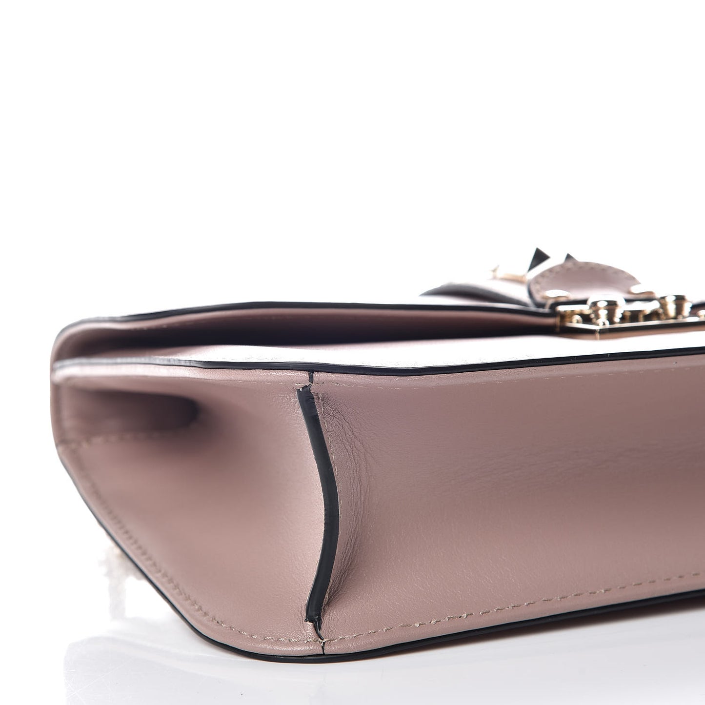 Vitello Medium Glam Lock Rockstud Flap Poudre