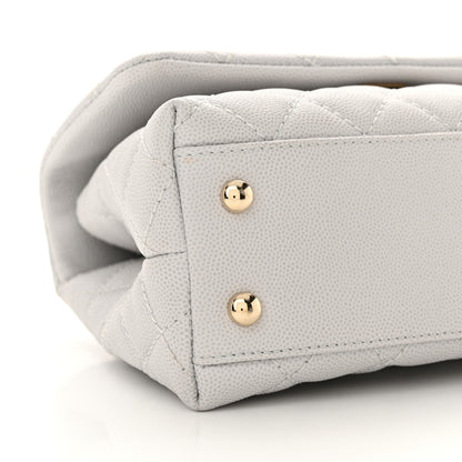 Chanel Caviar Quilted Mini Coco Handle Flap Light Grey 9 of 10