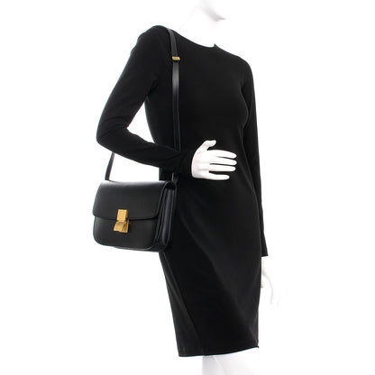 Celine Box Calfskin Medium Classic Box Flap Bag Black 2 of 7
