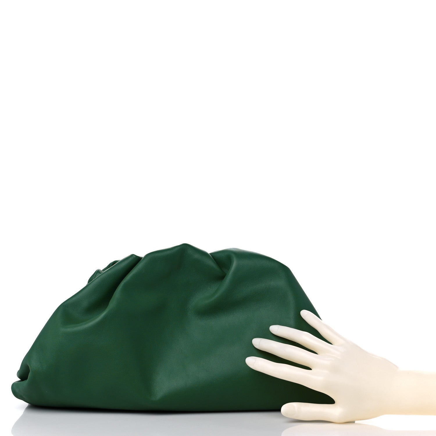 Bottega Veneta Smooth Butter Calf The Pouch Oversized Clutch Racing Green 3 of 11
