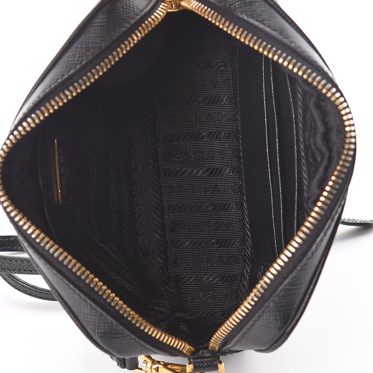 Saffiano Lux Small Camera Crossbody Bag Black