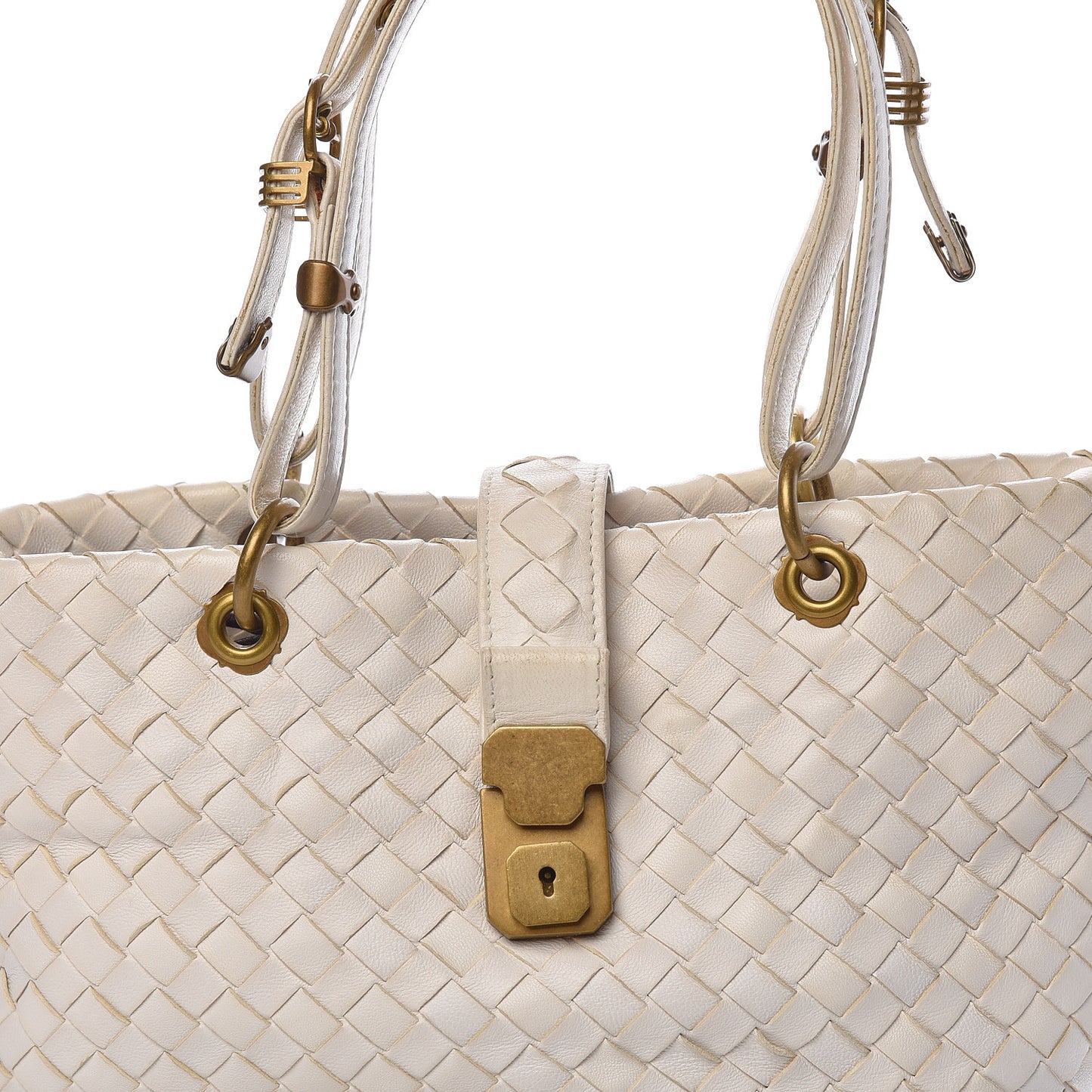 Nappa Intrecciato Small Capri Tote White