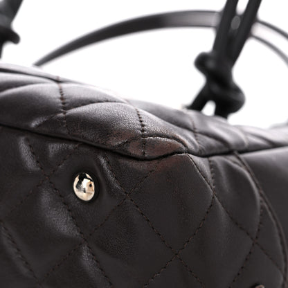Chanel Calfskin Quilted Large Cambon Bowler Dark Brown 8 of 22