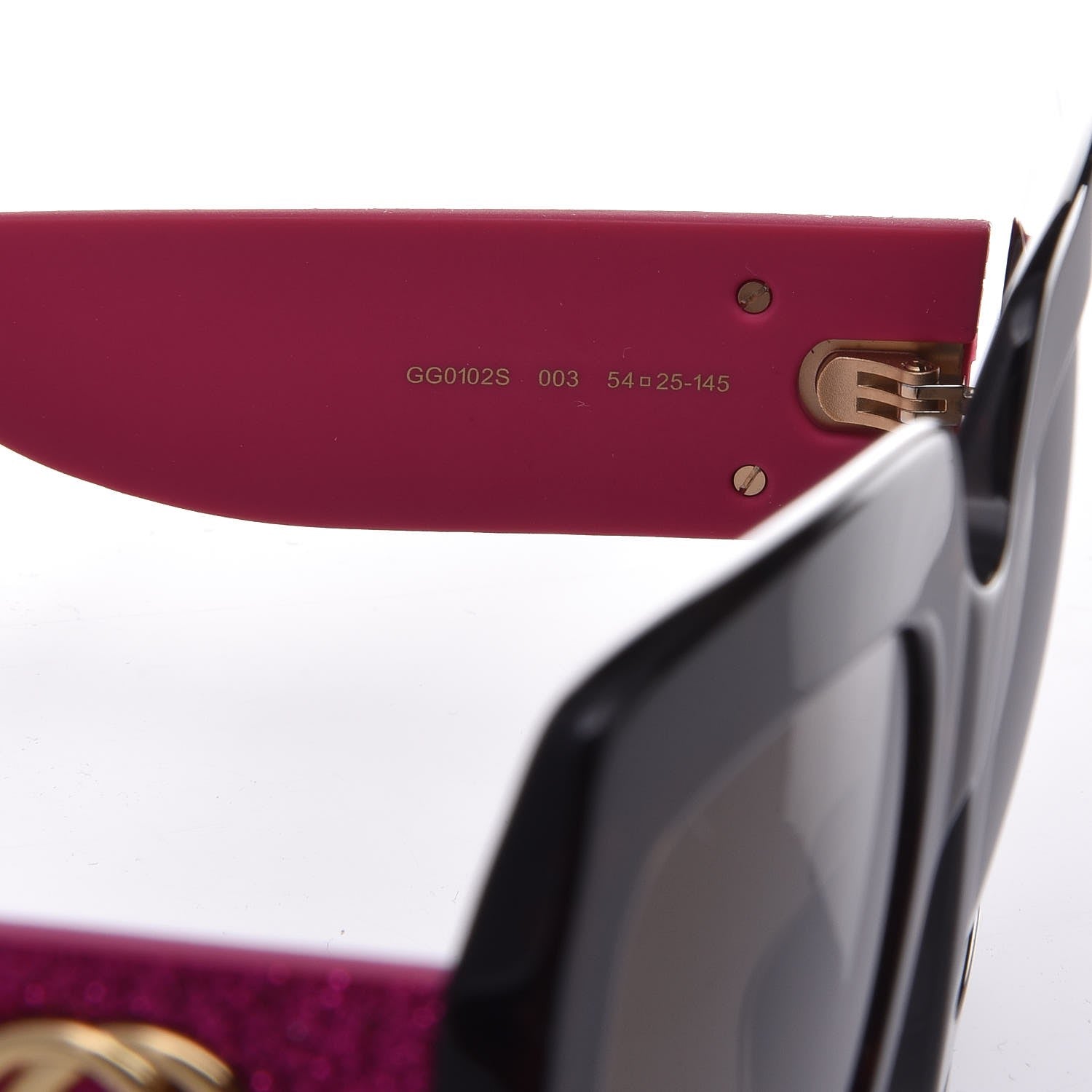 Gucci Square Frame GG0102S Sunglasses Glitter Pink Multi 6 of 8