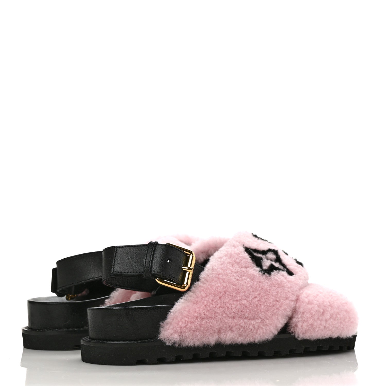 Louis Vuitton Shearling Paseo Sandals 40 Pink 4 of 8