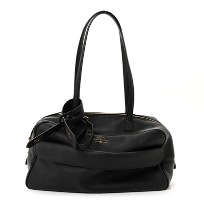 Balenciaga Grained Calfskin Medium Carrie Bowling Bag Black 1 of 9