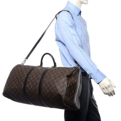 Louis Vuitton Monogram Macassar Keepall Bandouliere 55 2 of 10