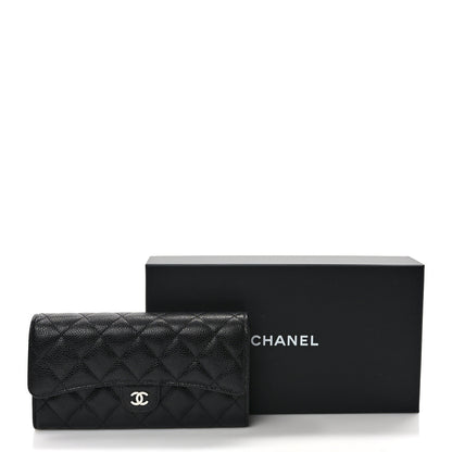 Chanel Caviar Quilted Large Gusset Flap Wallet Black 8 of 8