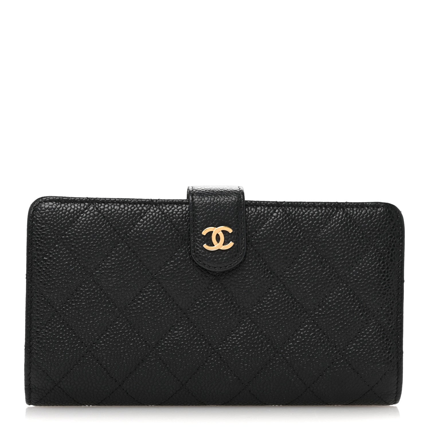 Chanel Caviar Quilted CC French Long Wallet Black 1 of 12