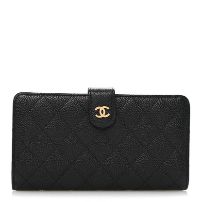 Chanel Caviar Quilted CC French Long Wallet Black 1 of 12