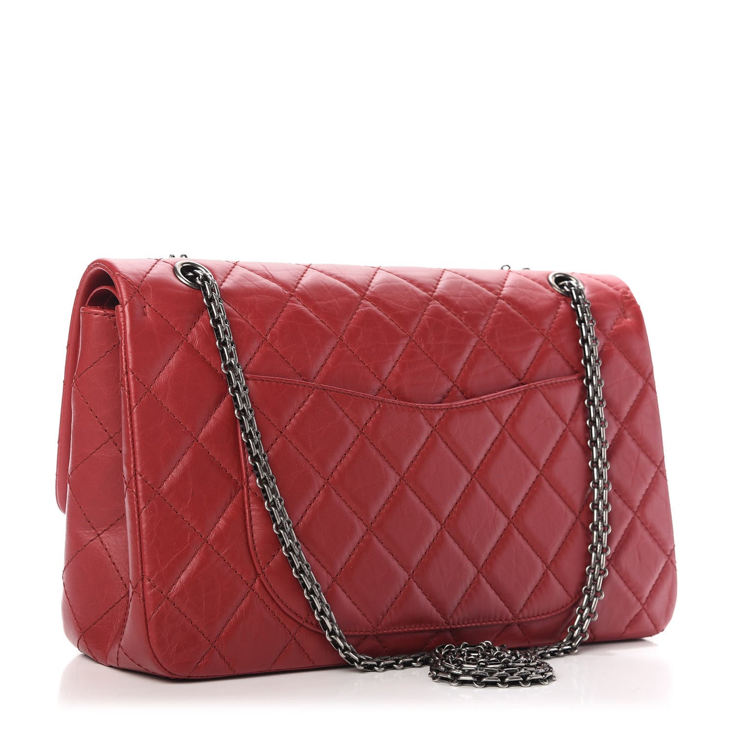 Aged Calfskin Quilted 2.55 Reissue 227 Flap Red