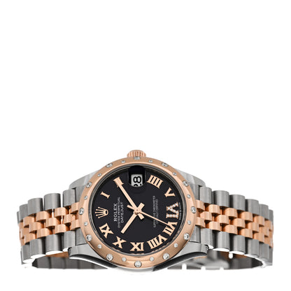 Rolex Stainless Steel 18K Everose Gold Diamond 31mm Oyster Perpetual Datejust Watch Black Roman 278341RBR 2 of 5