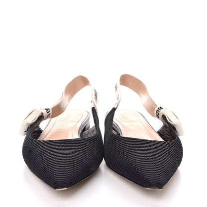 Christian Dior Technical Canvas Ribbon J'Adior Slingback Ballet Flats 37 Black 2 of 13