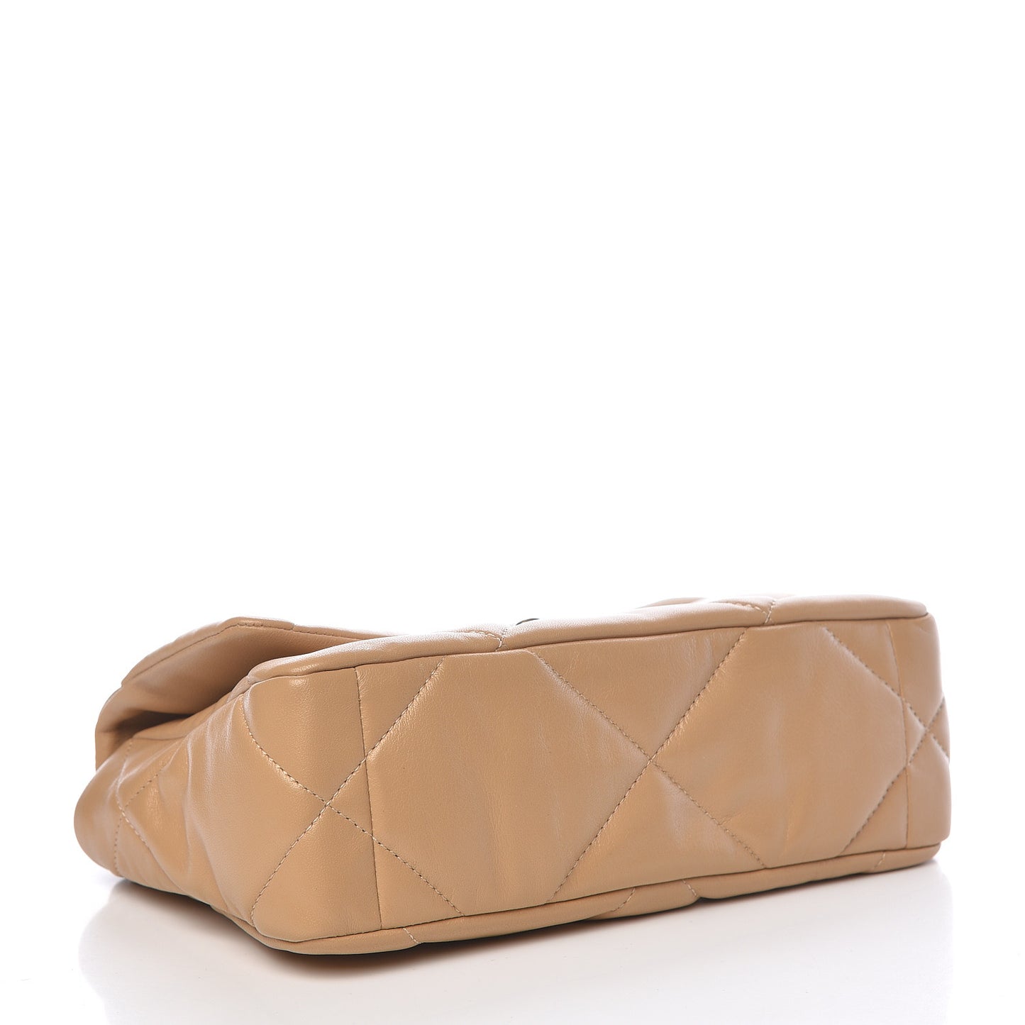Lambskin Quilted Medium 19 Flap Dark Beige