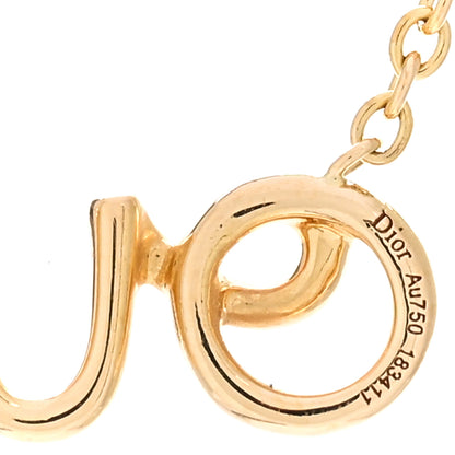 Christian Dior 18K Yellow Gold Diamond Oui Pendant Necklace 4 of 4