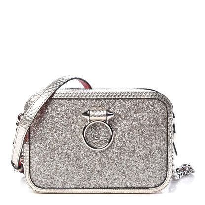 Christian Louboutin Givre Calfskin Glitter Cubiste Mini Rubylou Perle Platine 1 of 10