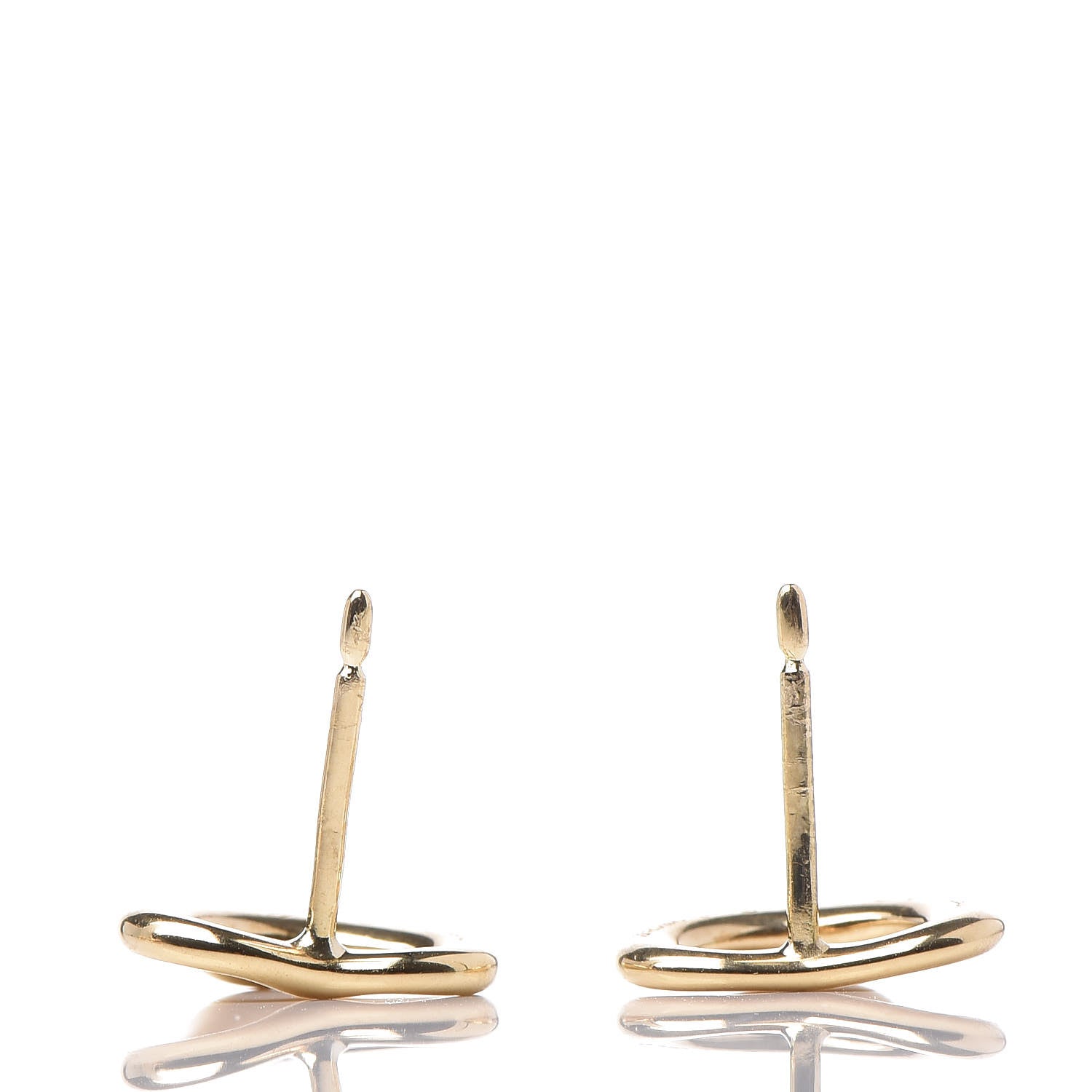 Tiffany 18K Yellow Gold 11mm Elsa Peretti Open Heart Earrings 3 of 5