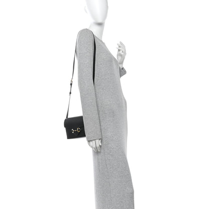 Gucci Calfskin Horsebit 1955 Shoulder Bag Black 2 of 17