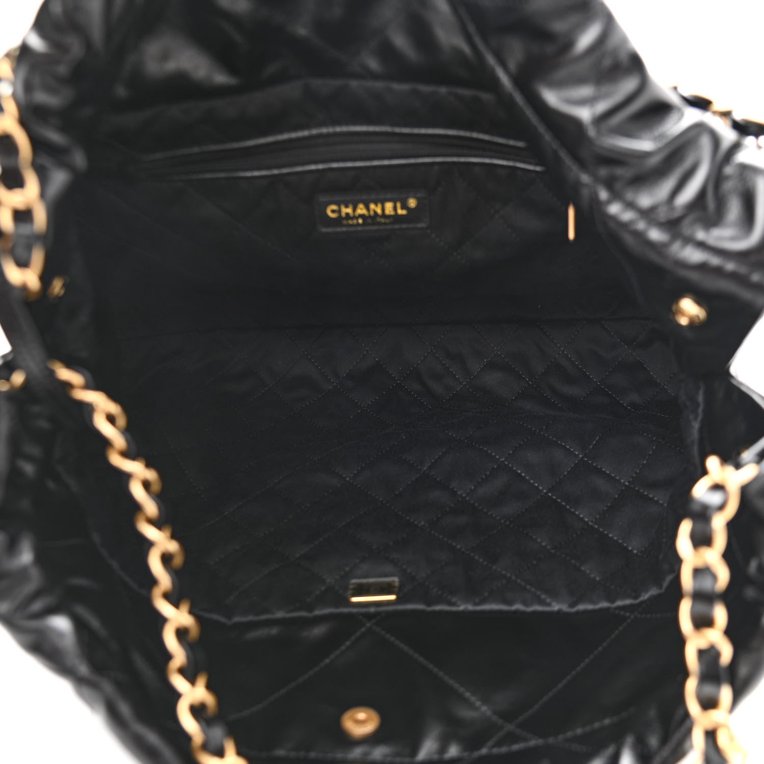 Chanel Shiny Calfskin Quilted Chanel 22 Black 6 of 11